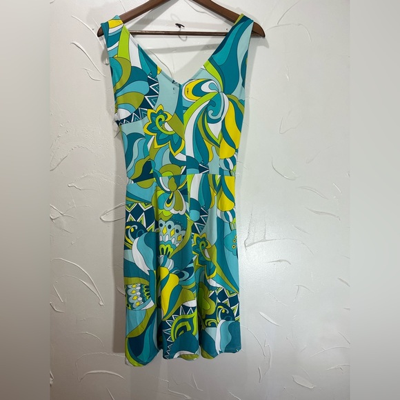 Tacera Retro 70’s Style Sleeveless Dress with Sash SZ Medium - Picture 2 of 9